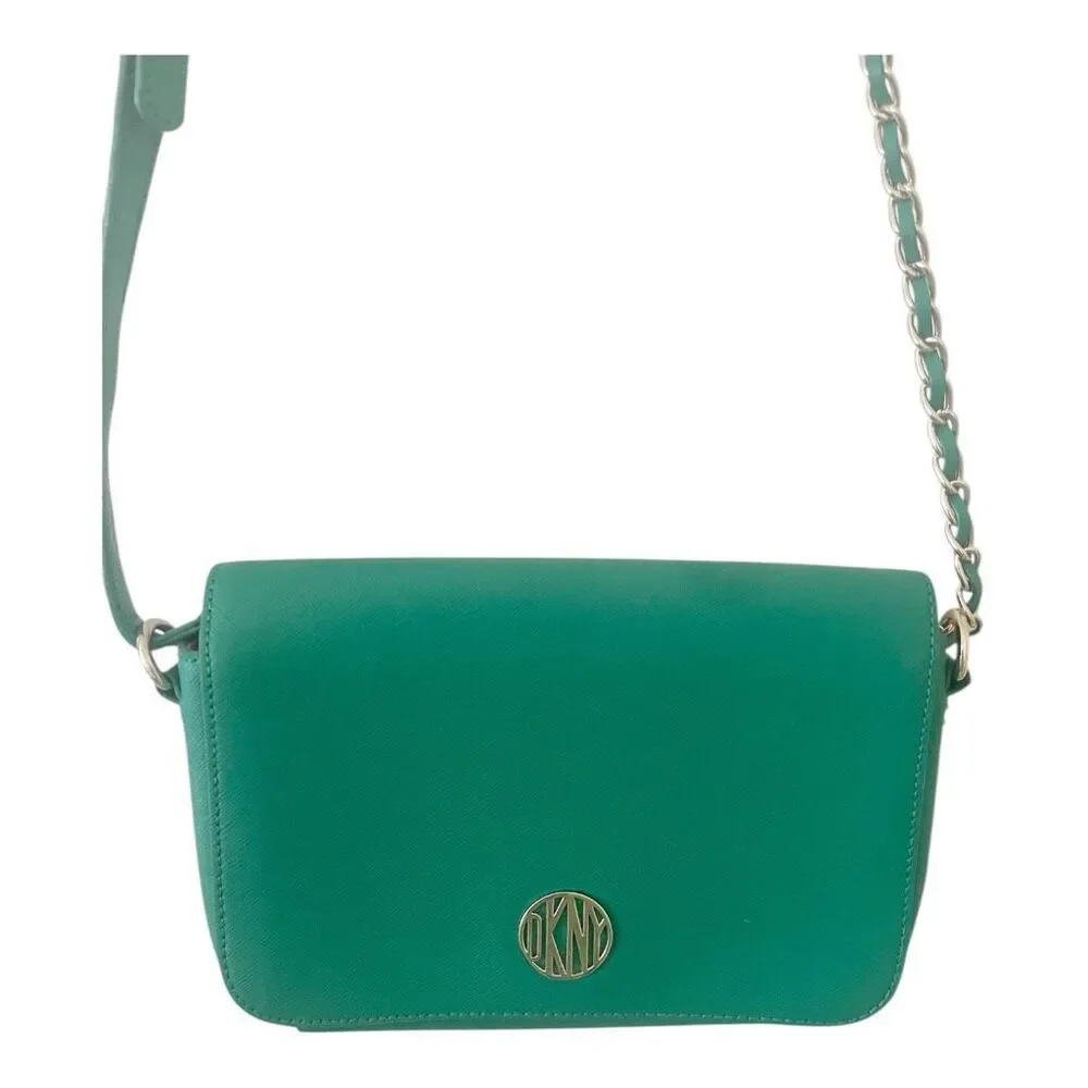 DKNY Bryant Park Green‎ Leather Crossbody Bag